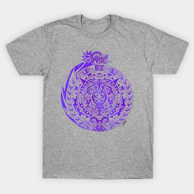 the aztec calendar in mexican ecopop T-Shirt by jorge_lebeau